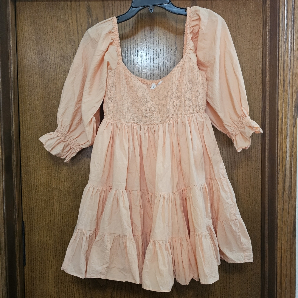 Mable ABabydoll Princess Mini Dress Apricot Size Small